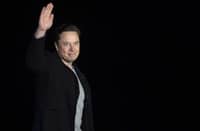 In this file photo taken on February 10, 2022 Elon Musk gestures as he speaks during a press conference at SpaceX's Starbase facility near Boca Chica Village in South Texas. Photo by JIM WATSON / AFP