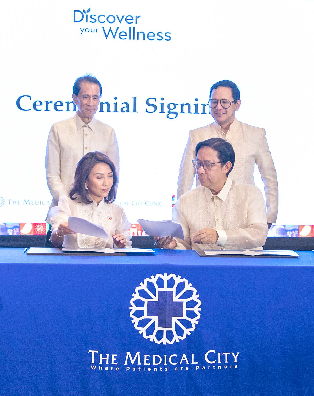 The Medical City and the Department of Tourism signed a memorandum of agreement to position the Philippines as the top global medical tourism destination. In the photo seated from the left, DOT Secretary Christina Garcia Frasco and The Medical City President and CEO, Dr. Eugenio Jose F. Ramos. Standing from the left, The Medical City Chairman of the Board, Mr. Jose Xavier “Eckie” B. Gonzales, and The Medical City Chief Commercial Officer, Dr. Christian G. Delos Reyes.