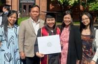 A HARVARD graduate in the family. Flanking Meg Jiliane Frias are (from left) aunt Shiela Mae Frias, father Giovanni, mother Elizabeth and niece Guerlain Twain.
