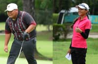 THUMBS up for the Dominique Gotiong (right) and a big smile for Simon Wahing as they dominate the ICTSI JPGT Visayas Series 3.