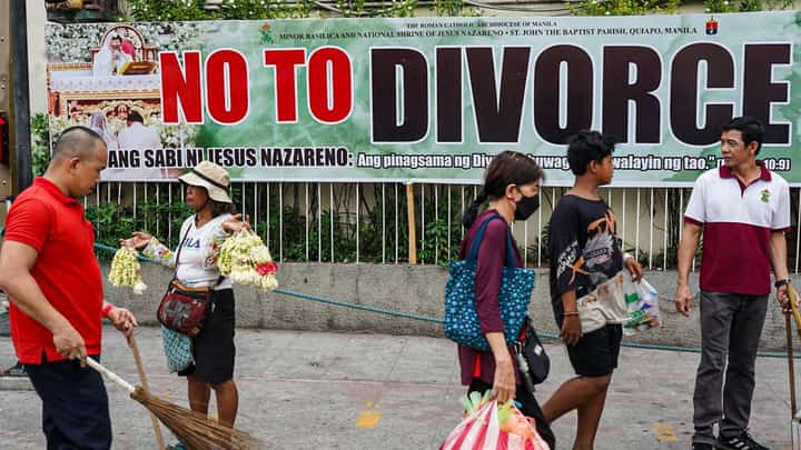 The Catholic Churtch opposes the legalization of divorce in the Philippines.
