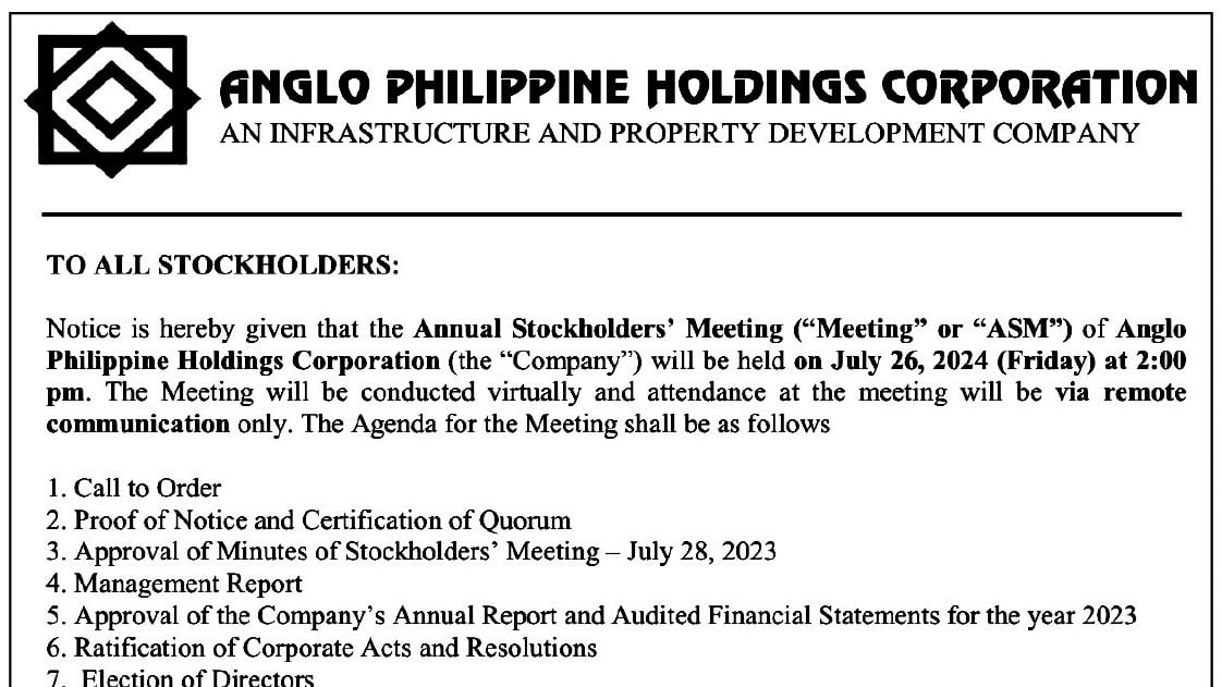 Anglo Philippine Holdings Corporation - An Infrastructure and Property Development Company