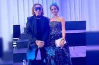 Designer Michael Cinco and Happy Melendres.