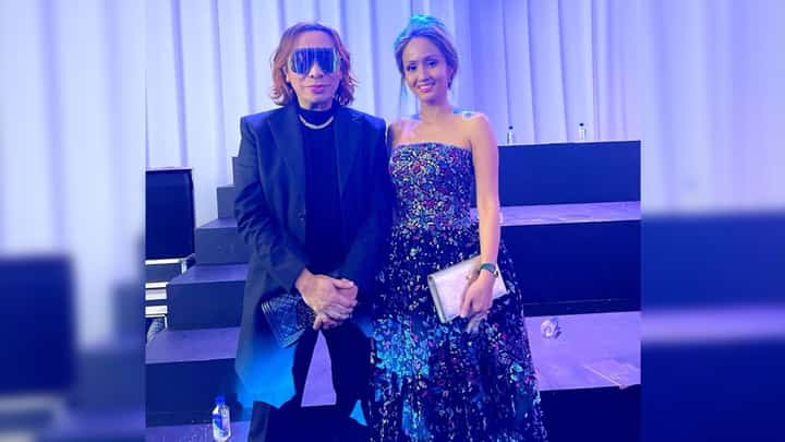 Designer Michael Cinco and Happy Melendres.