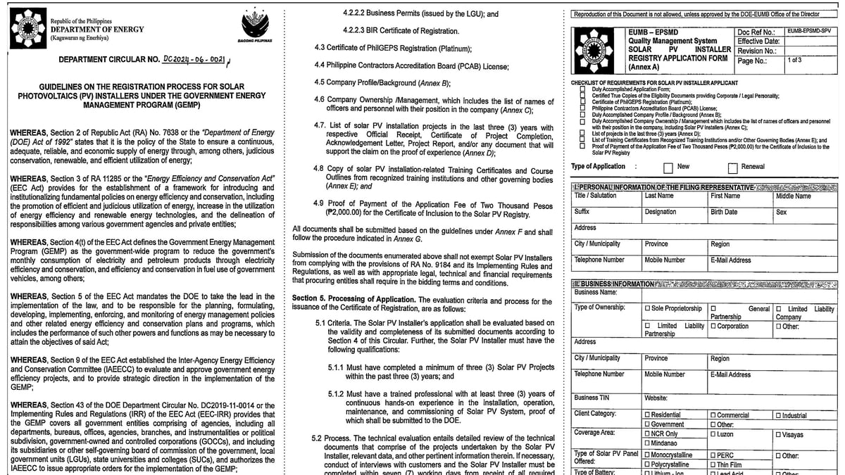 Department of Energy Circular No. DC2024-06-0021