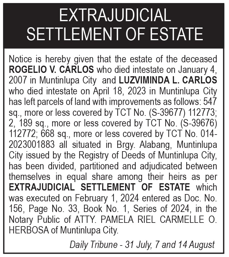 Extrajudicial Settlement of Estate
