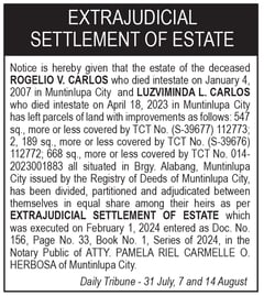Extrajudicial Settlement of Estate