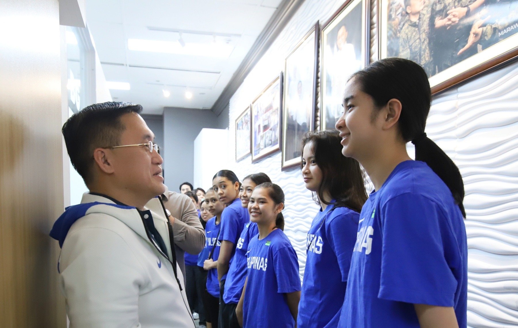 Bong Go celebrates with Gilas Pilipinas Women's U-18 team