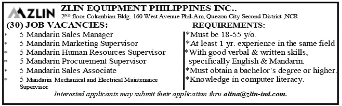 Zlin Equipment Philippines Inc.