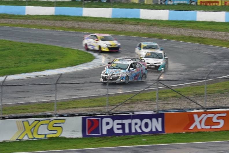 UNDER the driving rain, drivers in the Sporting and Super Sporting Classes see action.