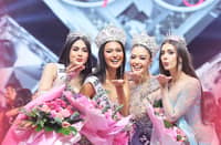 Bb. Pilipinas 2024 queens: second runner-up Trisha Martinez, Binibining Pilipinas International 2024 Myrna Esguerra, Binibining Pilipinas Globe 2024 Jasmin Bungay and first runner-up Christal Dela Cruz.