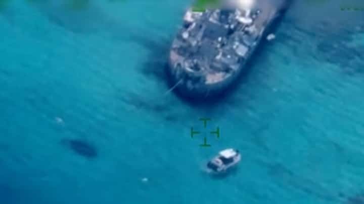(FILES) Six Philippine Navy personnel and essential cargoes were transferred from Unaizah May 4 and BRP Cabra (MRRV 4409) to BRP Sierra Madre by RHIB at 11:09 am on 23 March. They arrived and moored at the starboard side of LS57 at 11:59 am.
