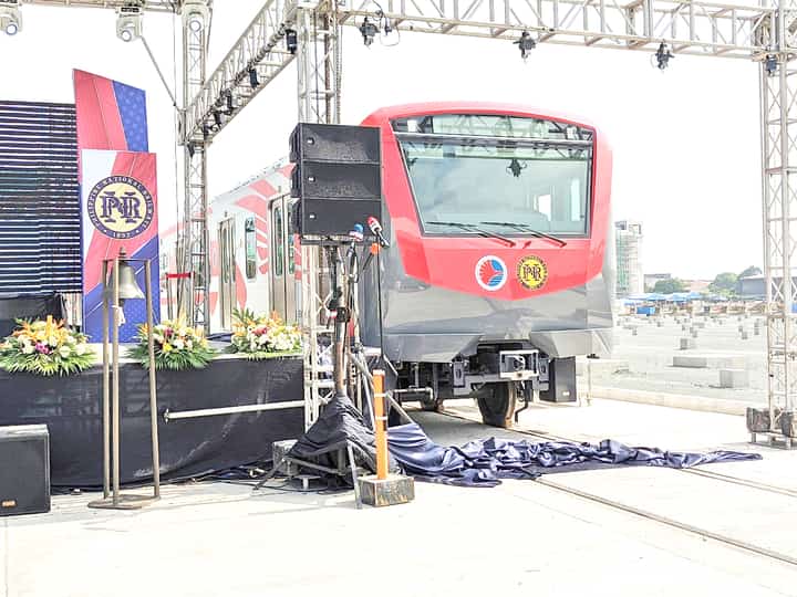 Brand new train sets from the Sumitomo Corporation and J-TREC for the Japan-funded North-South Commuter Railway Project.