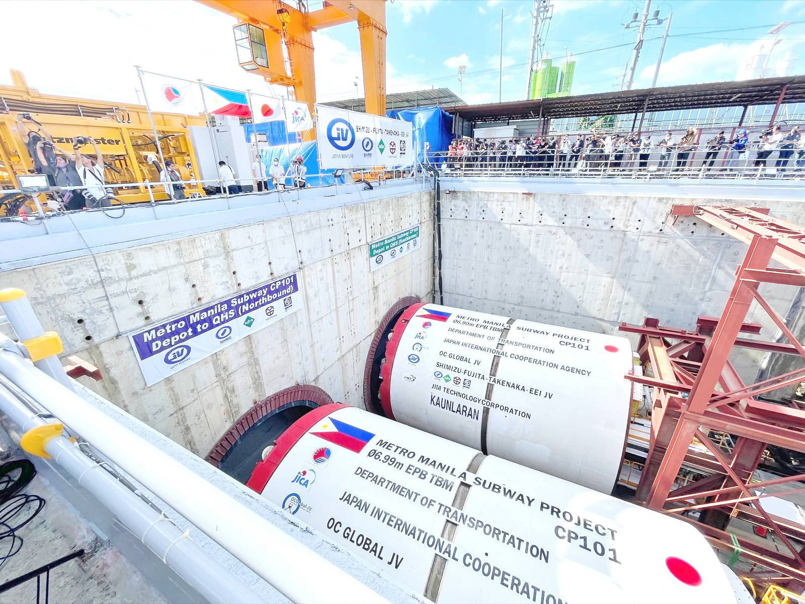 Launching of tunnel boring machine for the Metro Manila Subway Project.