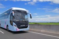 THE Scania luxury liner of GV Florida hits the road.