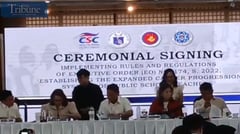 Angara, Pangandaman sign IRR of Expanded Career Progression System to improve teachers' promotion process