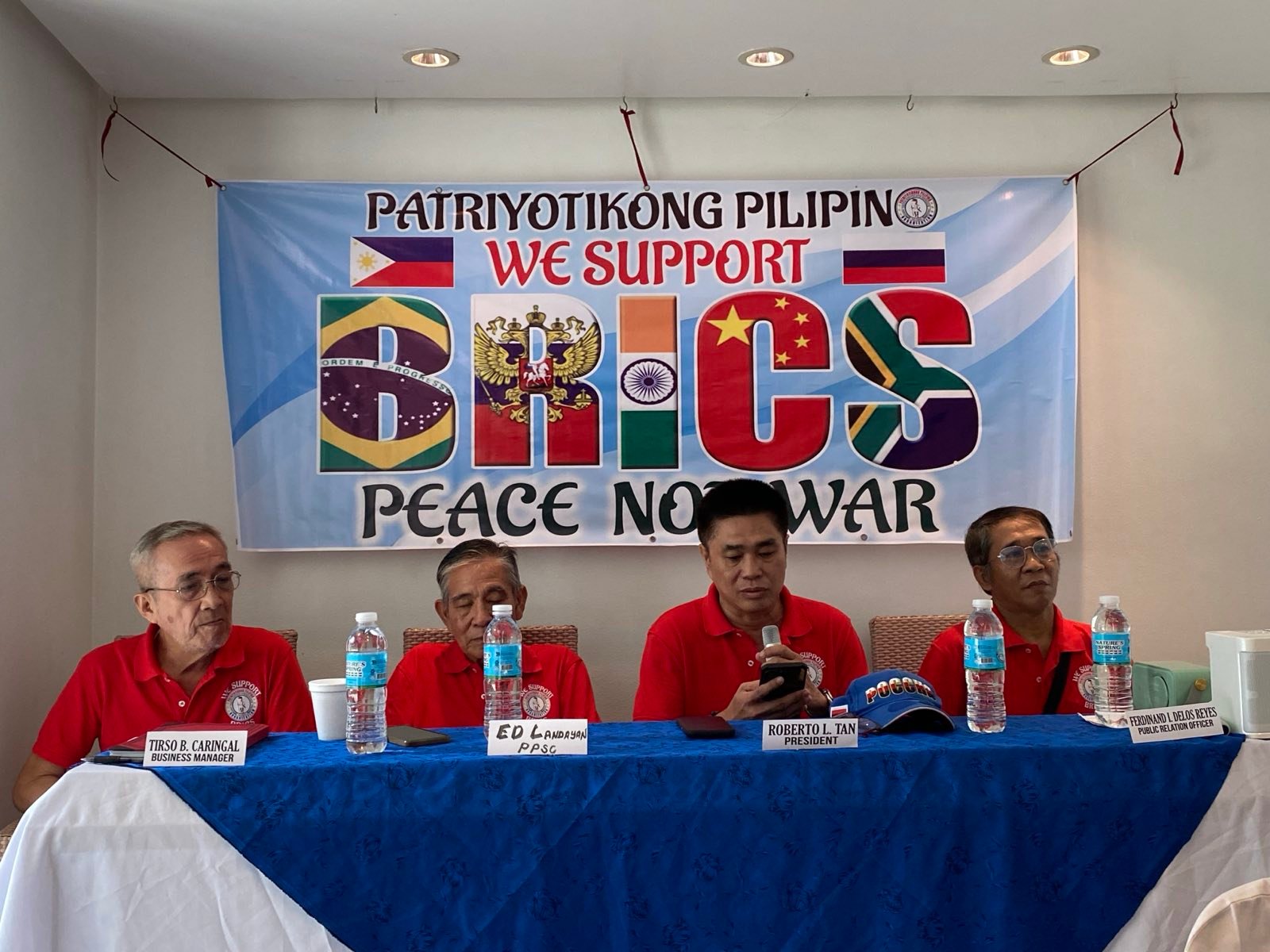 Officials of Patriyotikong Pilipino denounced the escalation of tension in the West Philippine Sea, in a press conference in Pasay City on Friday.