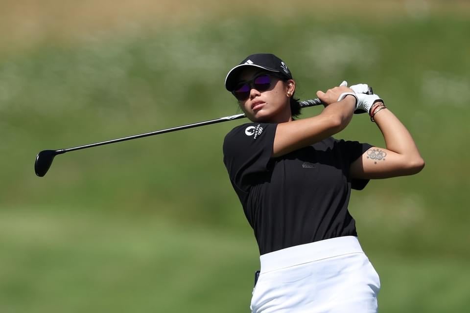 BIANCA Pagdanganan participates in a range session ahead of the women’s golf event of the Paris Olympics on Wednesday.