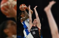 GABBY Garcia (left) fires nine of her 18 points in overtime to lift France to an 81-75 win over Belgium in the semifinals of the women’s basketball event of the Paris Olympics.