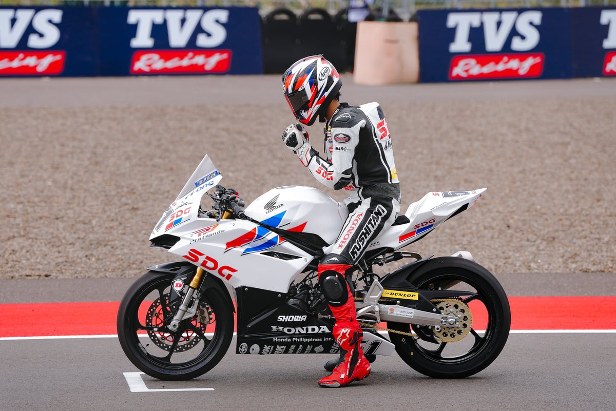 THE country’s rising racer Alfonsi Daquigan in action.