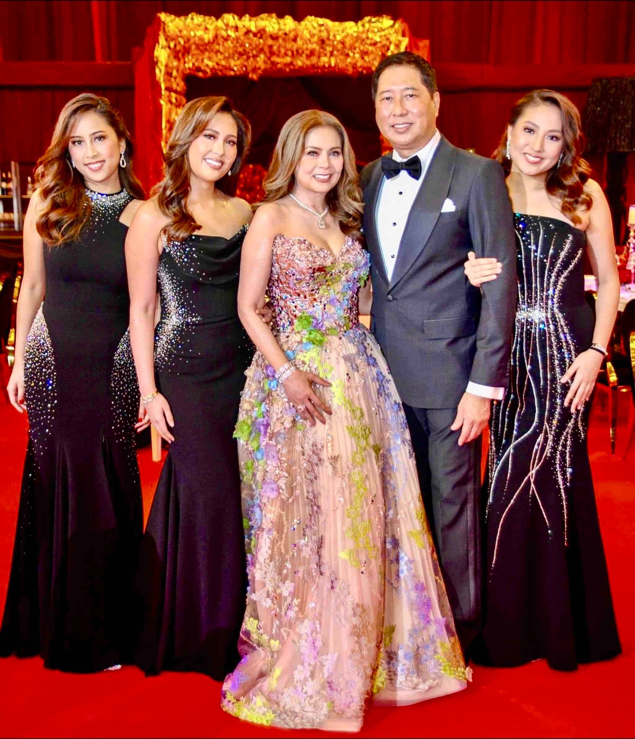 BIRTHDAY celebrator Joy Rustia with hubby Joel and daughters Tara, Keana and Gilly.