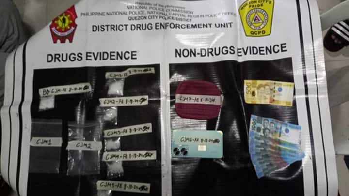Evidence confiscated at the scene of they buy-bust operation that led to the arrest of Fonalyn Erive and 30 grams of shabu