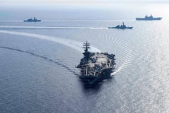 U.S. aircraft carrier arrives in Middle East