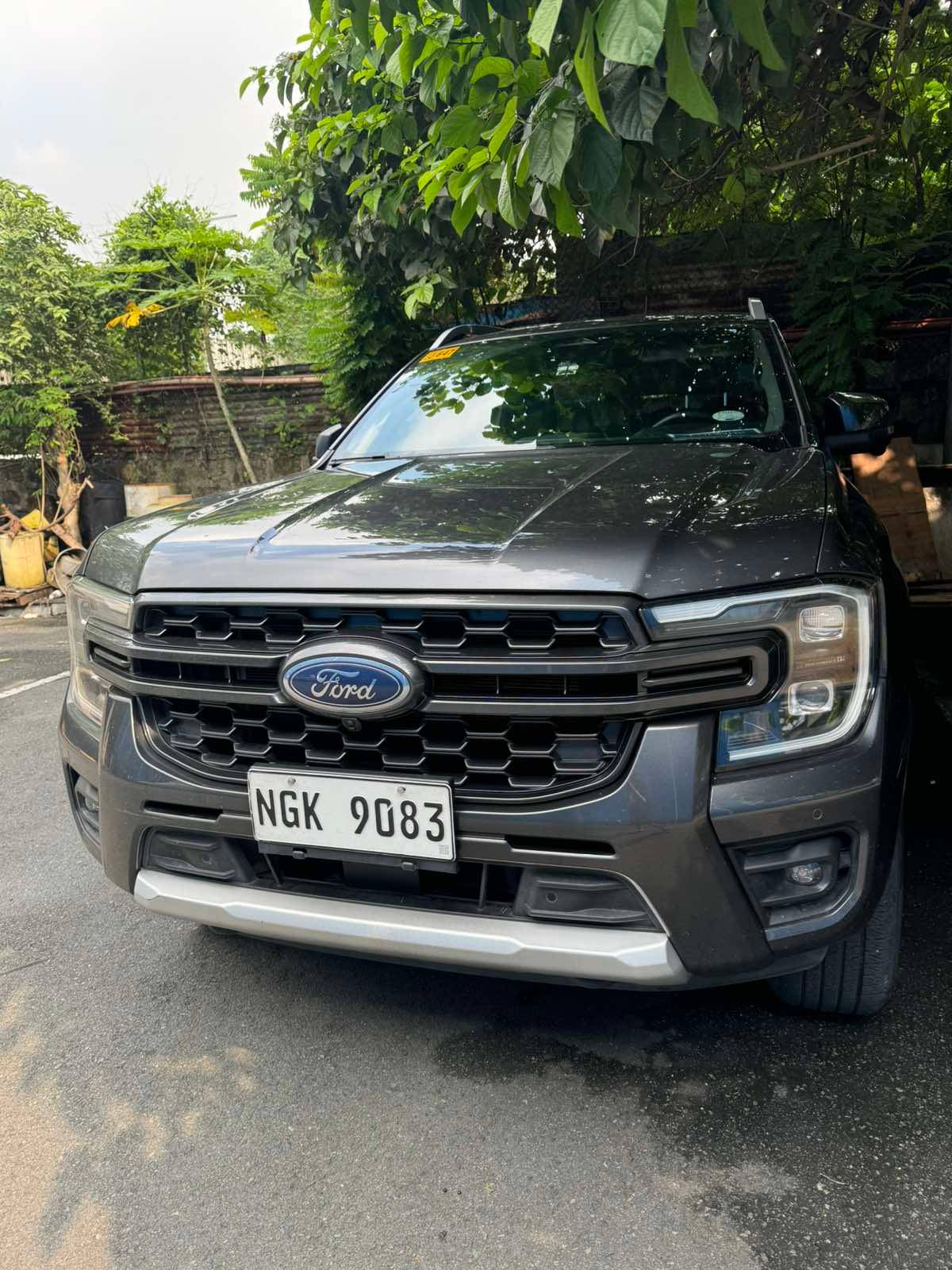 Front grille is macho and menacing.
