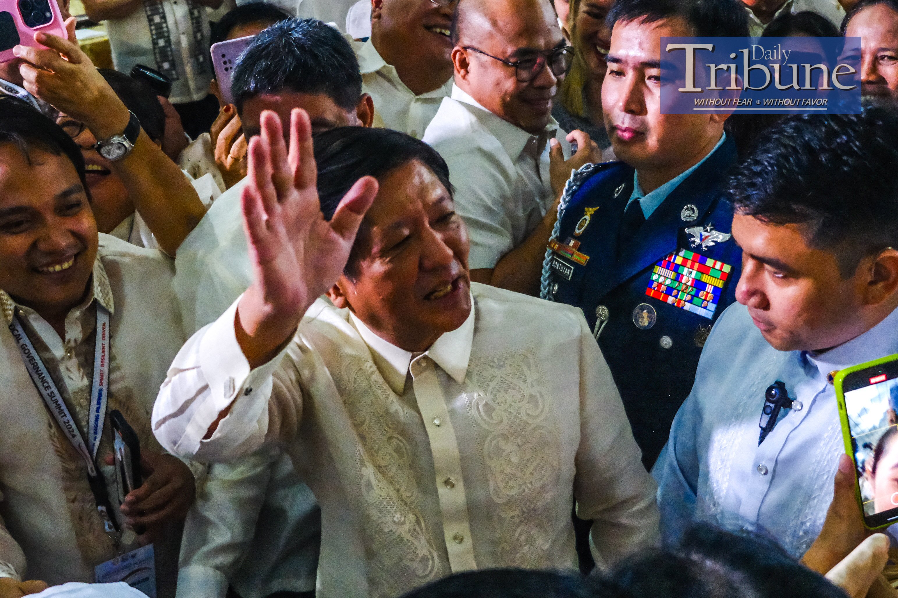(FILE PHOTO) President Ferdinand R. Marcos Jr. leads the Local Government Summit 2024 at PICC Forum, Pasay City on 23 August, 2024. In his speech, the president emphasized the importance of empowering local government units (LGUs) to enhance their service to the public, particularly through digitalization and smart solutions. He urged local leaders to adopt innovative technologies to streamline processes and address challenges such as waste management and public health issues. Marcos highlighted ongoing national efforts, like the promotion of the eLGU system, to support LGUs in becoming more efficient. He also discussed recent executive orders aimed at improving local governance and the devolution of functions. Finally, he called on local officials to collaborate closely with the national government to achieve the shared goal of building a prosperous "Bagong Pilipinas."
