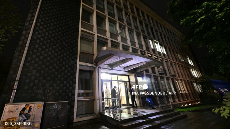 Exterior view of a refugee accommodation taken on late 24 August 2024 in Solingen, western Germany, during a police operation linked to a knife attack on a city festival on late 23 August 2024 in Solingen where three people were killed and several injured. The unidentified knifeman went on a rampage in the western town of Solingen late on 23 August 2024, as thousands had gathered for the first night of a "Festival of Diversity", part of a series of events to mark the town's 650th anniversary.