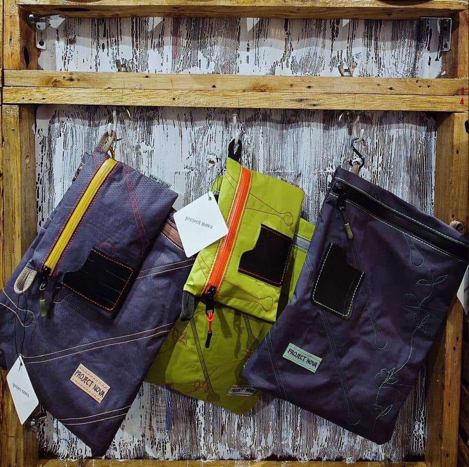 UPCYCLED bags and pouches.