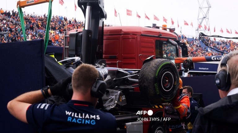 Rain, violent crash, mar final practice for Dutch Grand Prix