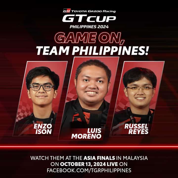 LUIS Moreno, Enzo Ison and Russel Reyes will don the country’s colors in the Asia Finals.