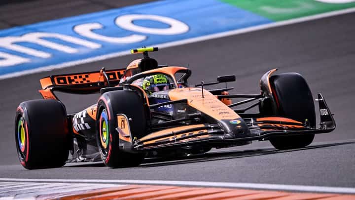 MCLAREN driver Lando Norris in action.
