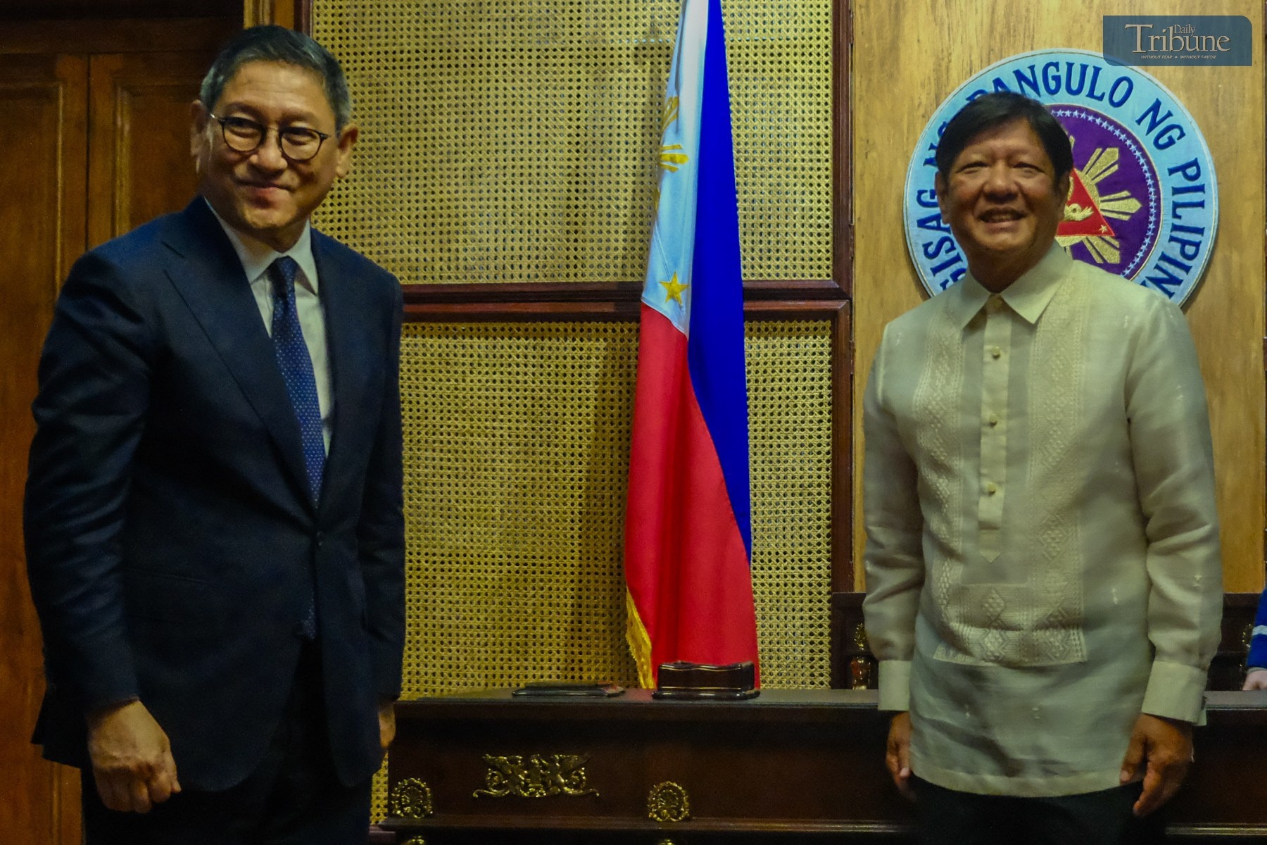 LOOK: President Ferdinand Marcos Jr. meets with Deputy Prime Minister of Cambodia Sok Chenda Sophea during a courtesy call at Malacañan Palace on 27 August 2024.