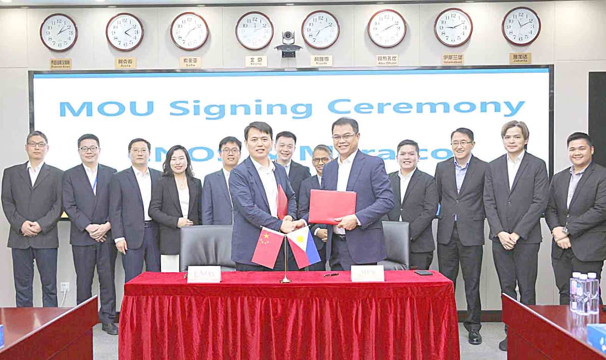 FOR A MORE SUSTAINABLE FUTURE. Meralco Executive Vice President and Chief Operating Officer Ronnie L. Aperocho (front on the right) with officials from Meralco, Meralco Power Academy, and China National Nuclear Corporation Overseas Ltd. during the recent memorandum of understanding signing with the latter for the power distributor’s nuclear energy initiatives.