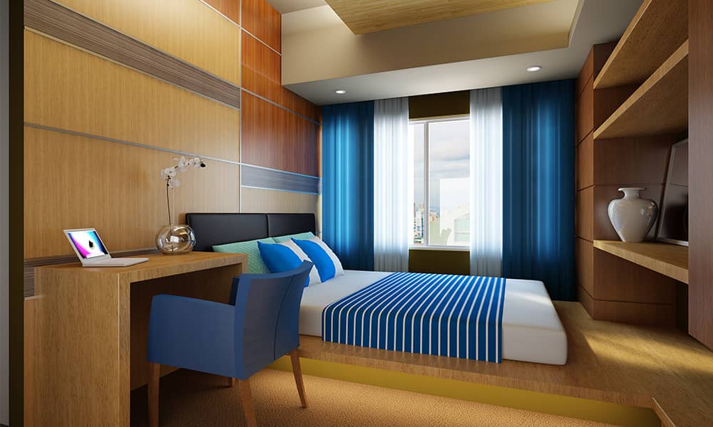 one-bedroom unit at Santorini Tower.