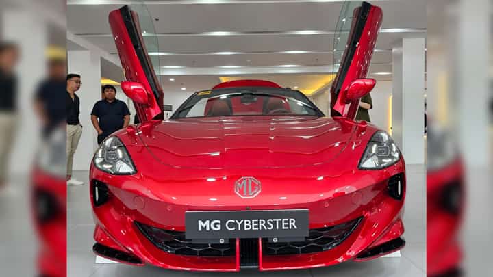 A WELCOME sight at the MG showroom is the MG Cyberster.