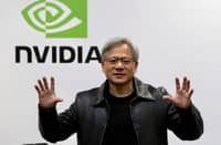 Nvidia founder and CEO Jensen Huang speaks at Computex Taipei in Taipei on Tuesday.