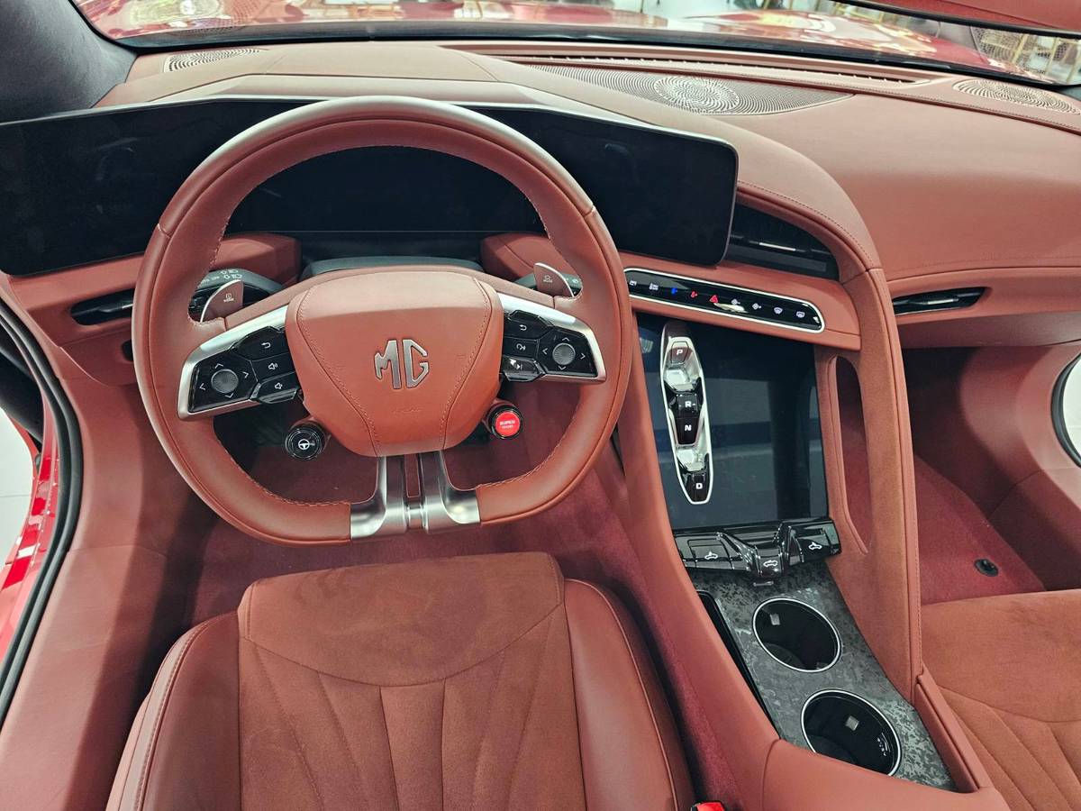 THE MG Cyberster dash is minimalist and classy.