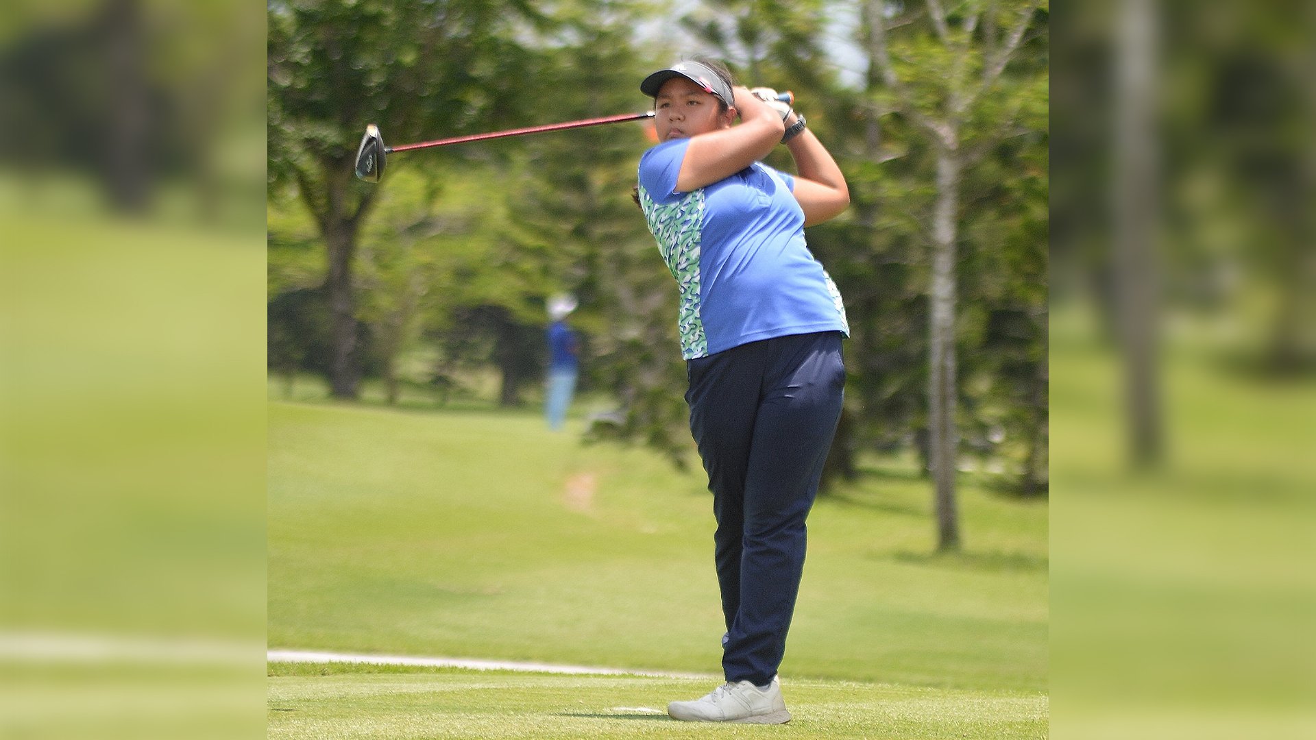 LISA Sarines faces a head-on collision with her twin sister, Mona, when the competes in the girls’ 13-15 category of the ICTSI Junior PGT Series 6 at the Mount Malarayat Golf and Country Club.