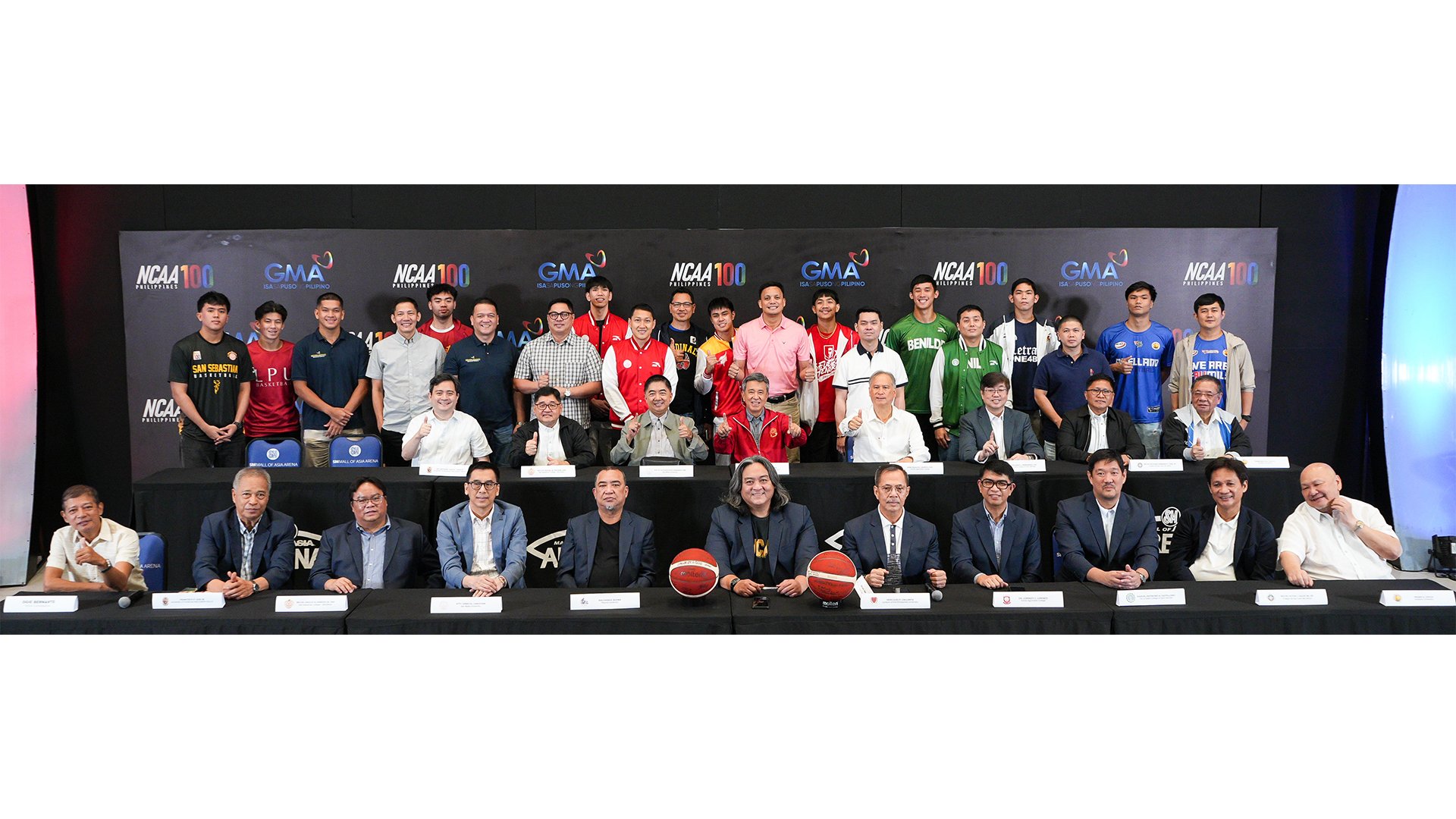 MEMBERS of the National Collegiate Athletic Association Policy Board and Management Committee as well as men’s basketball coaches and team captains declare their readiness to rumble when the league opens its Season 100 on Saturday at the Mall of Asia Arena.