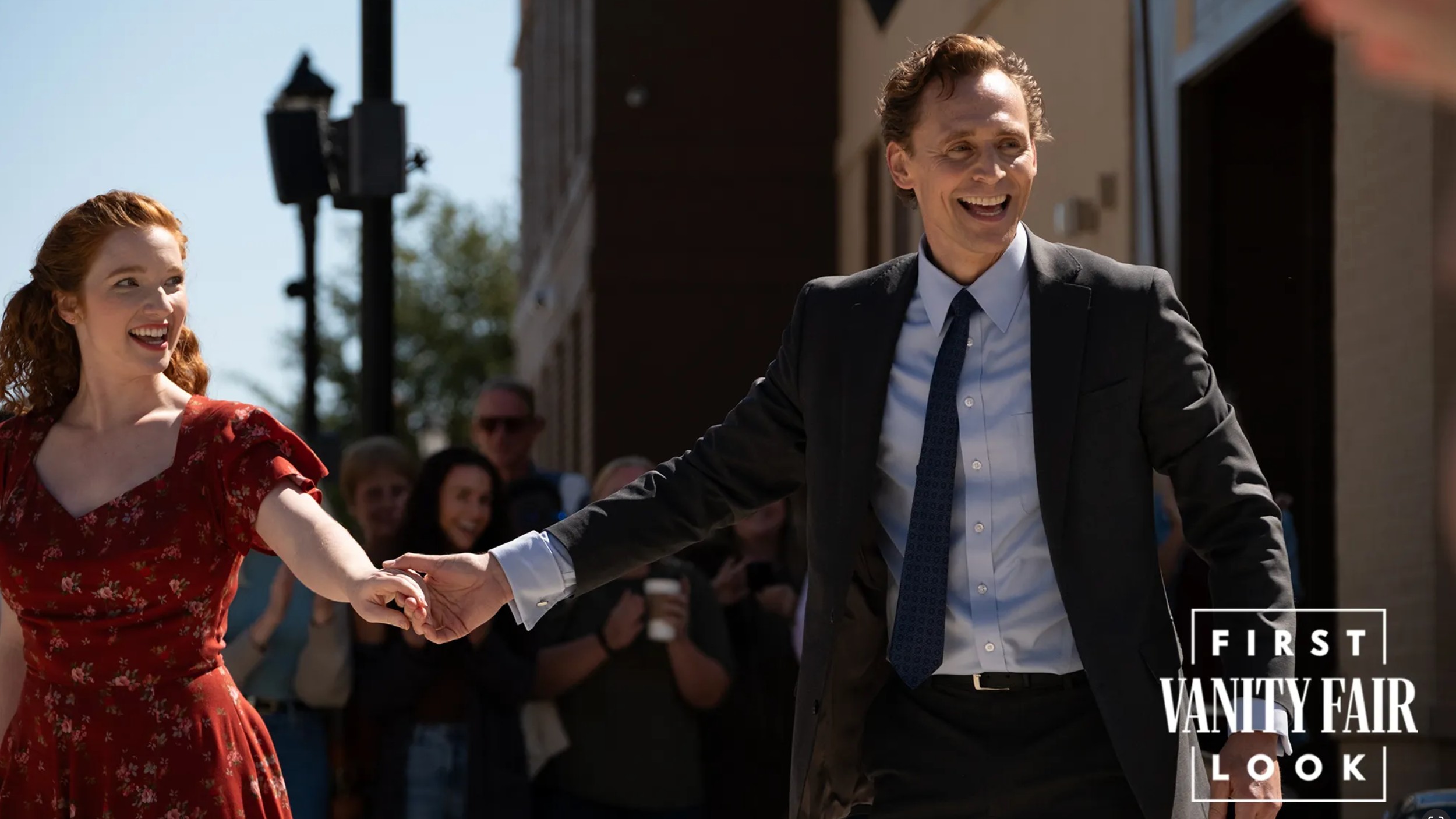 Tom Hiddleston as Charles ‘Chuck’ Krantz in "The Life of Chuck" - a first look at his transformative role in Mike Flanagan’s adaptation of Stephen King’s novella.