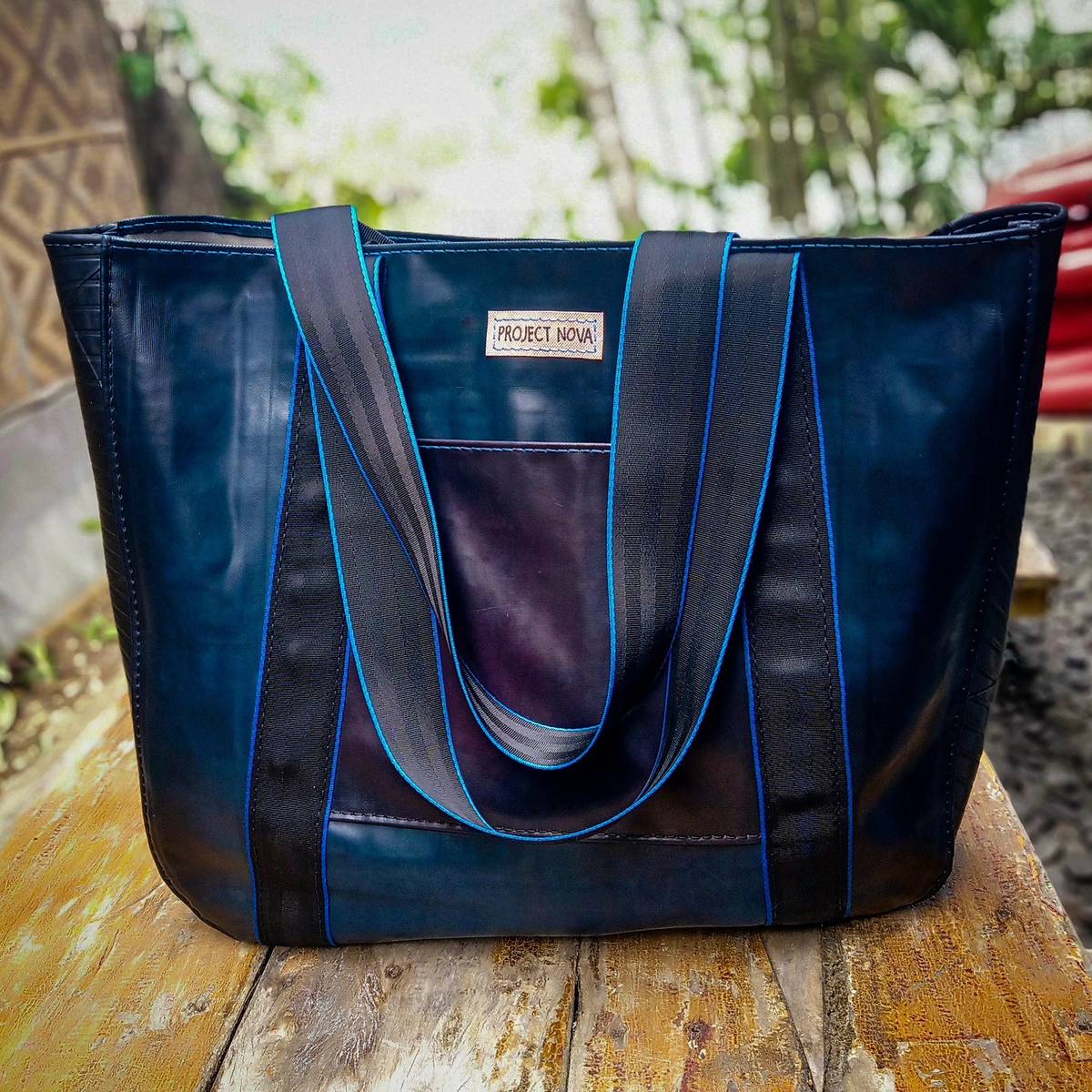 Hand-stitched bag