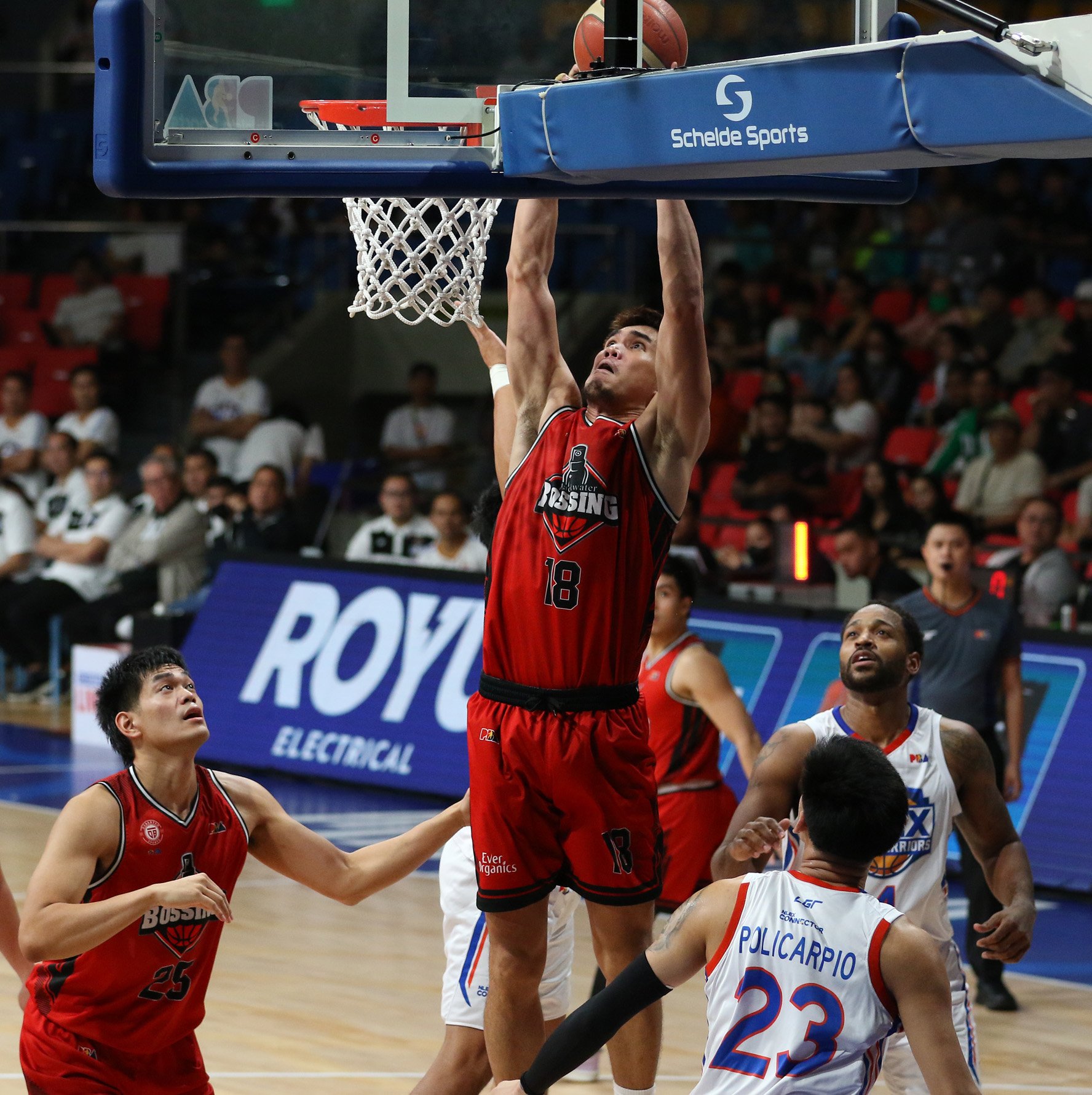 Troy Rosario banged in 15 points — all in the second half — to help Blackwater post a 110-99 win over NLEX on Friday in the PBA Governors’ Cup at the Ninoy Aquino Stadium.