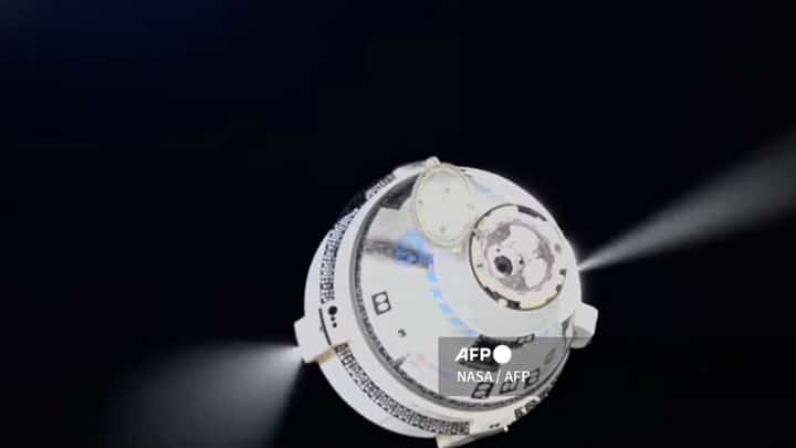 In this screen grab from a NASA livestream, the Boeing Starliner spacecraft can be seen pulling away from the International Space Station for its unmanned return to the surface of Earth on September 6, 2024. Boeing's problem-plagued Starliner is set to finally depart the International Space Station (ISS) on September 6, 2024, returning to Earth without astronauts after NASA deemed the risk too great.