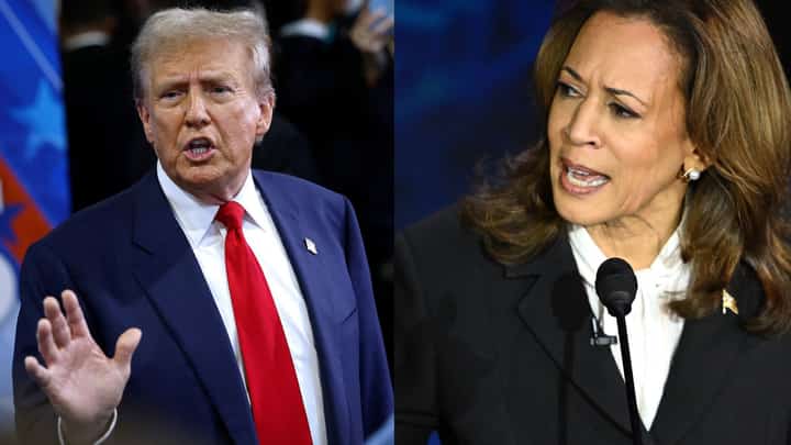 LOOK: (L) Donald Trump - (R) Kamala Harris, during the 2024 US elections debate. | Photo courtesy of AFP.