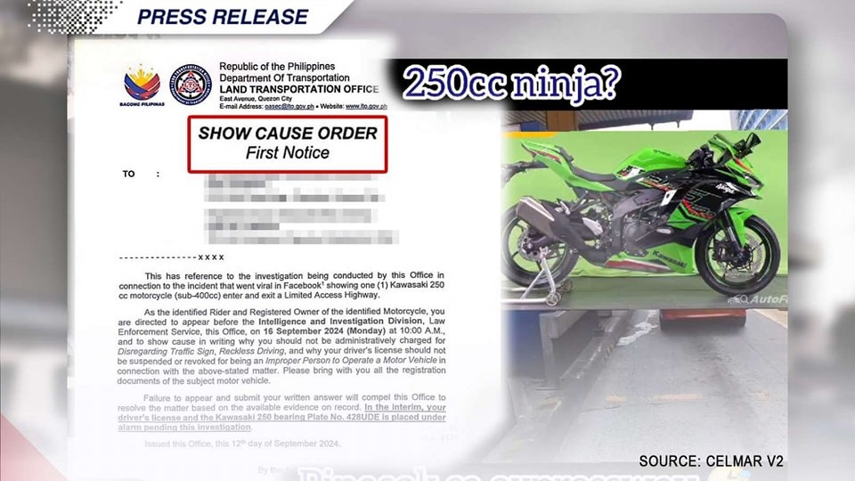 LTO summons vlogger rider over violations