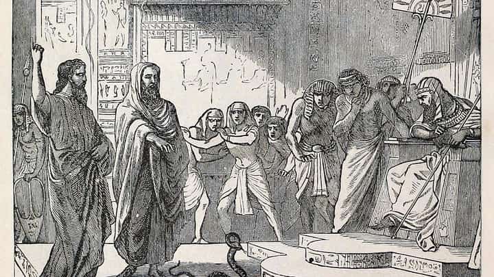 Moses and Aron before Pharaoh, by McCabe, James Dabney, 1842-1883