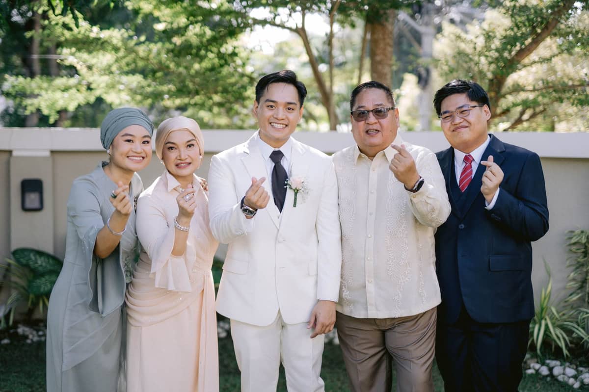 The groom with his family.